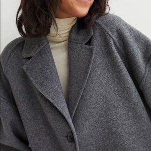 NWOT H&M Dark Grey Oversized Wool Blend Coat